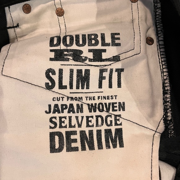 2 PAIRS RRL Ralph Lauren Double RL Black Selvedge Slim Fit denim size 32x32 - Picture 4 of 4